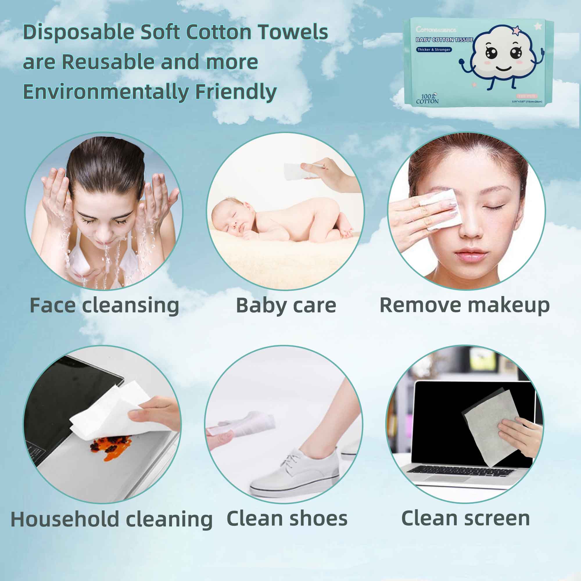 Disposable Cotton Soft Wipes Disposable Cotton Soft Wipes